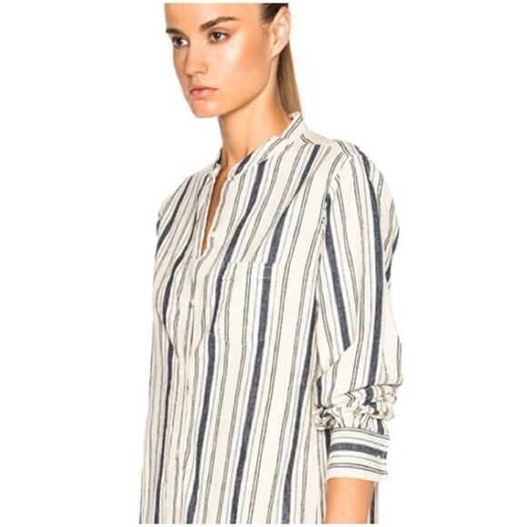 NILI LOTAN Tangier Galabia Dress New Moroccan Stripe 3 Print Linen blend Size M - Picture 11 of 13
